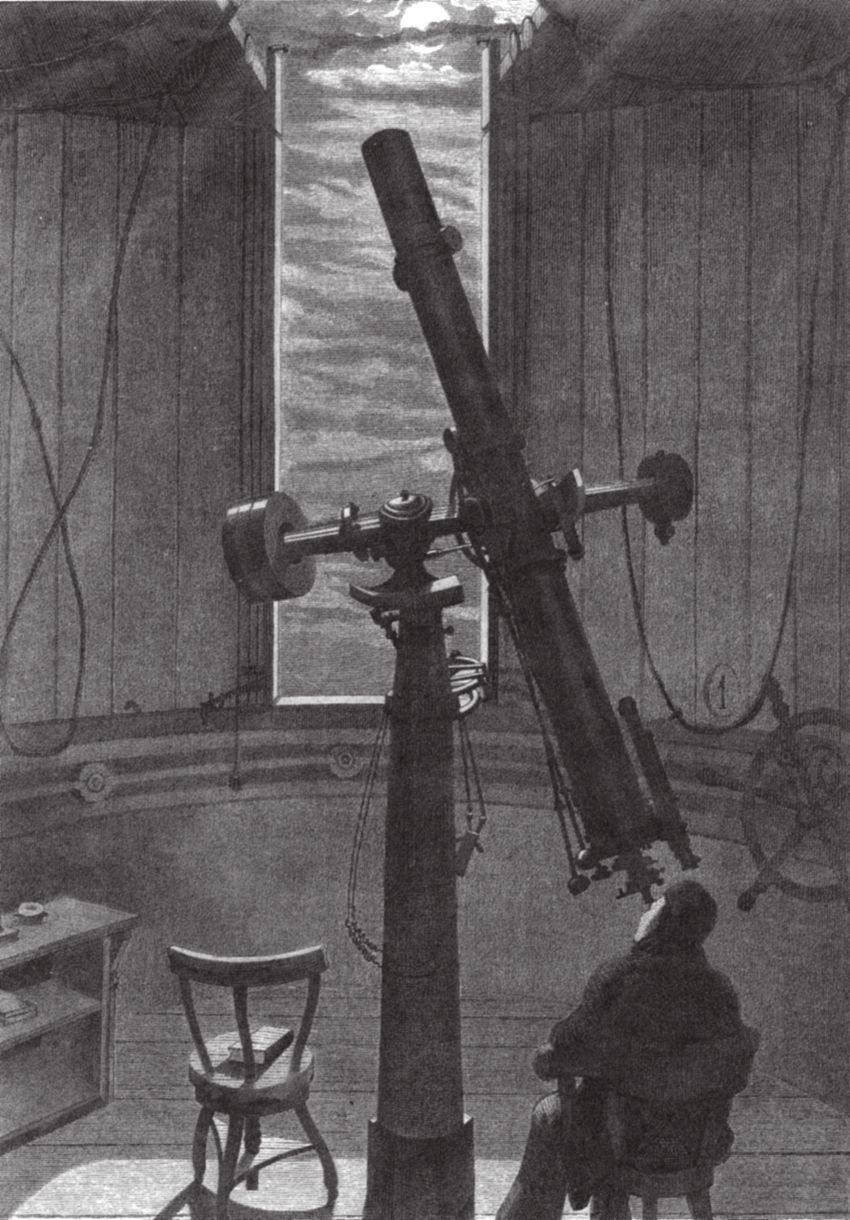 Observation of the moon at the Stockholm Observatory
